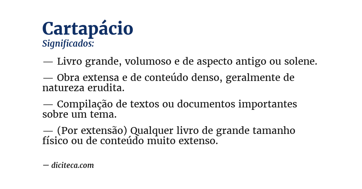 Significado de cartapácio