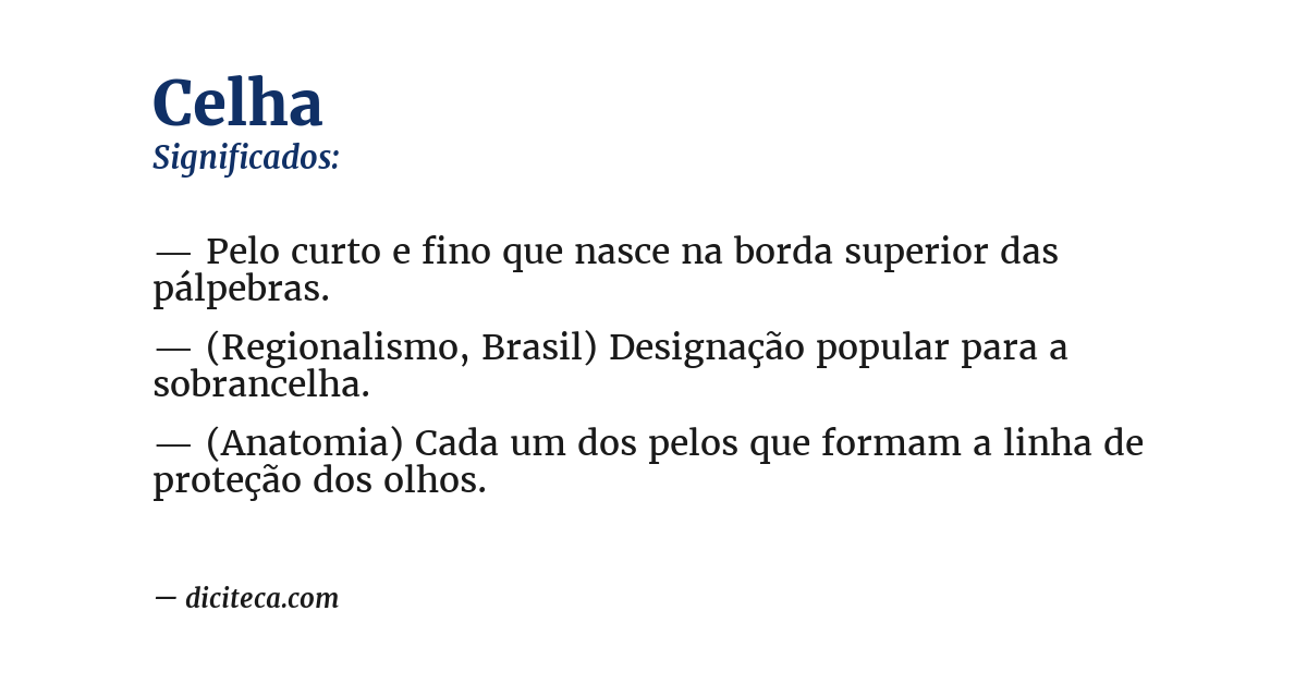 Significado de celha