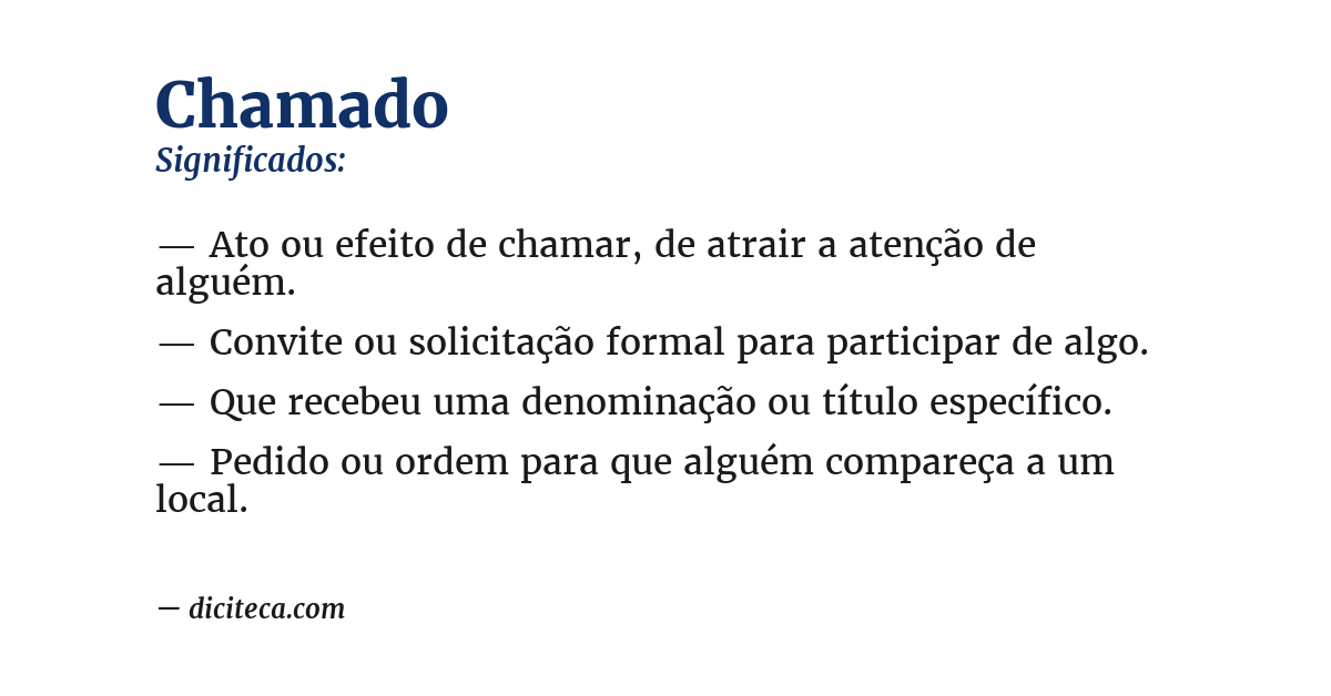 Significado de chamado