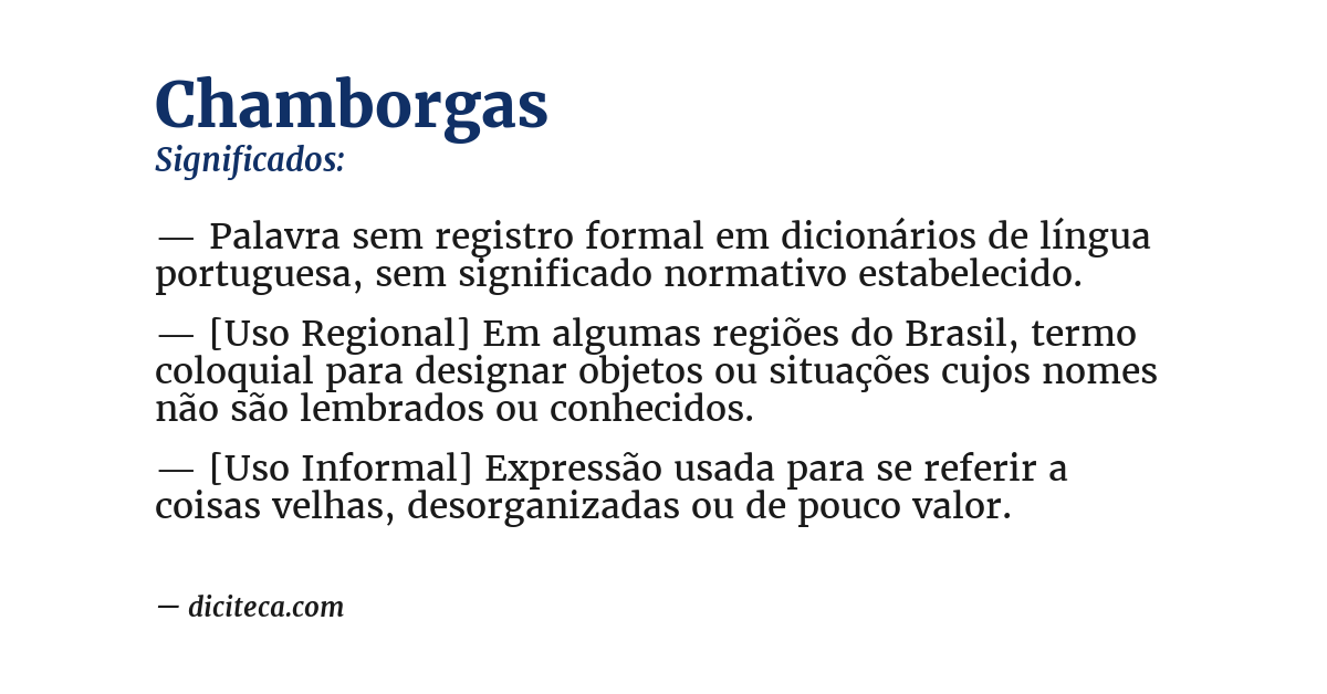 Significado de chamborgas