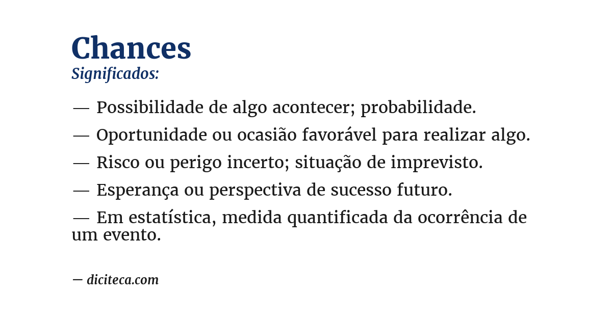 Significado de chances
