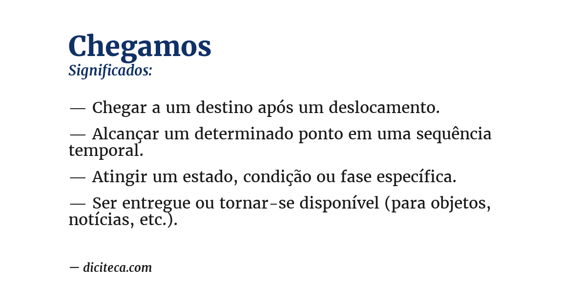Significado de chegamos