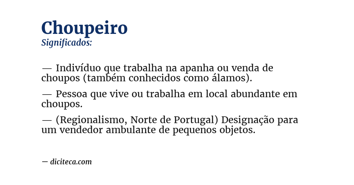 Significado de choupeiro