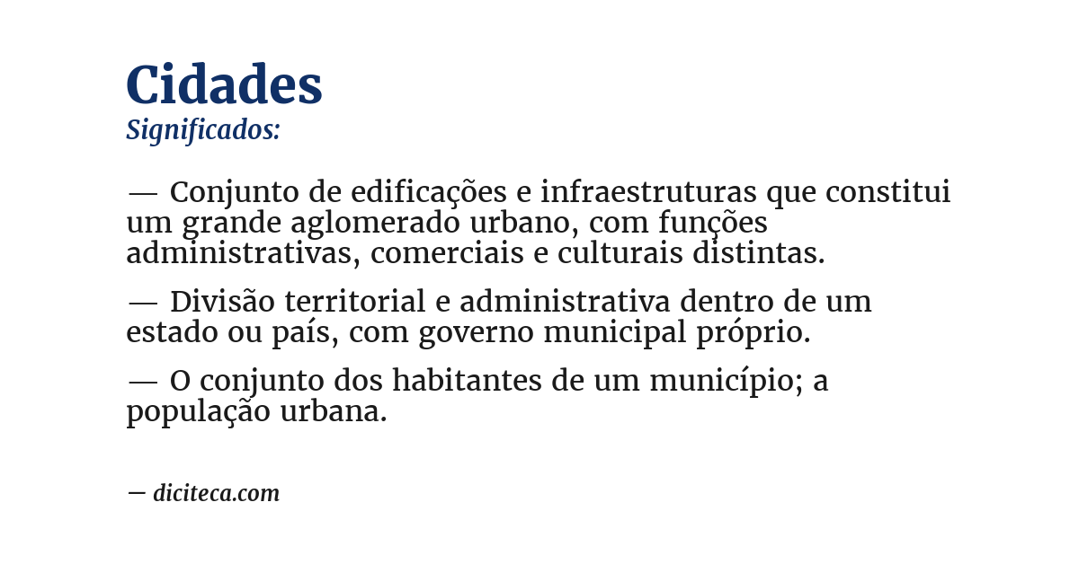 Significado de cidades
