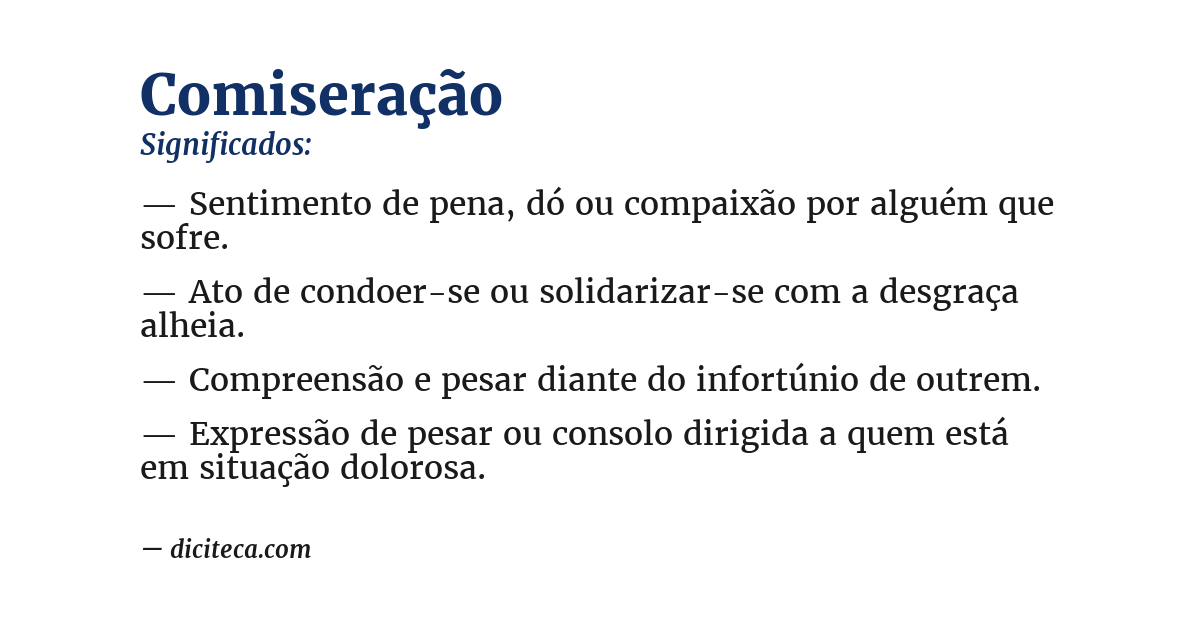 Significado de comiseração