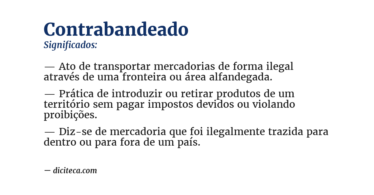 Significado de contrabandeado