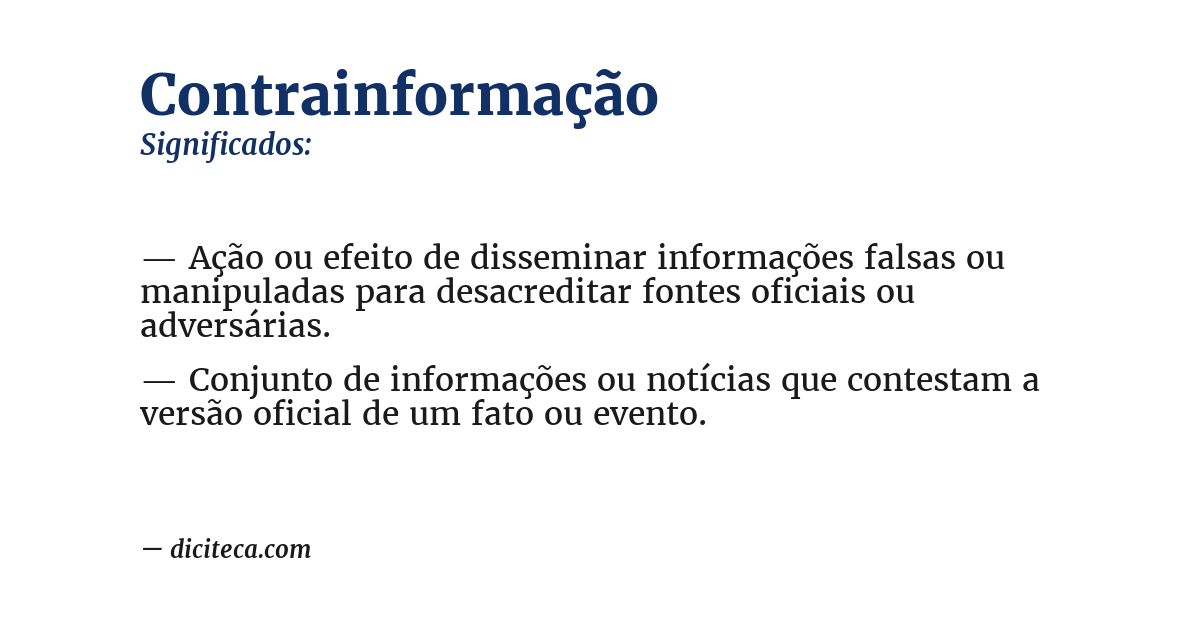 Significado de contrainformação
