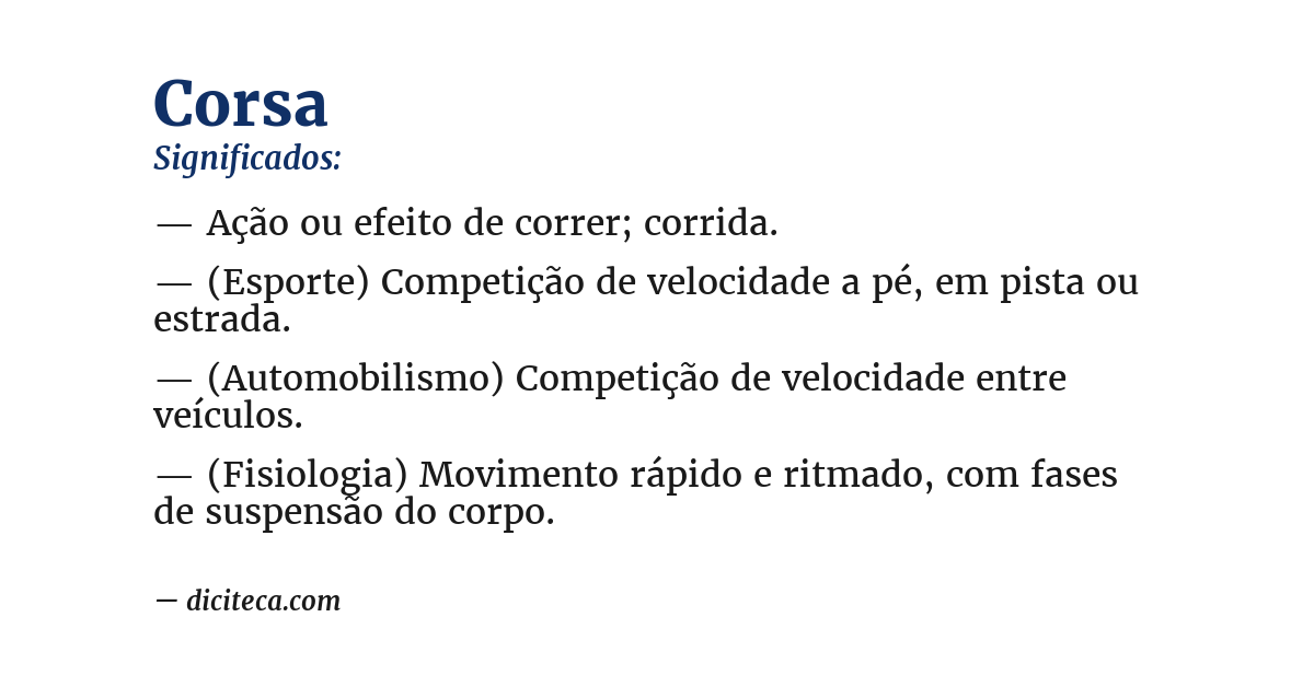Significado de corsa