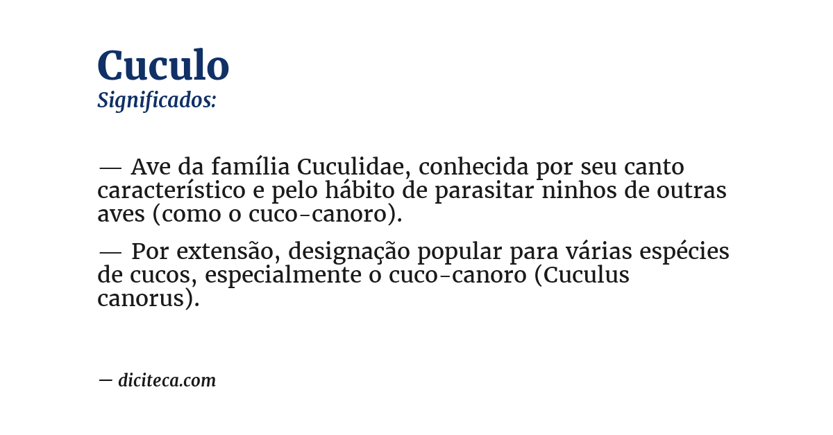 Significado de cuculo