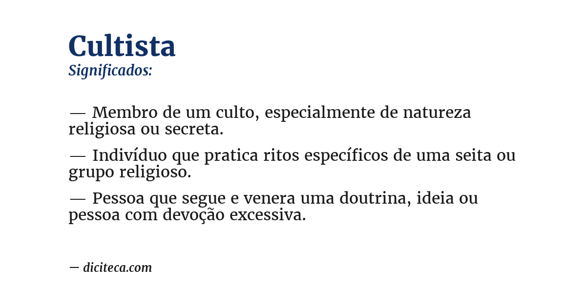 Significado de cultista