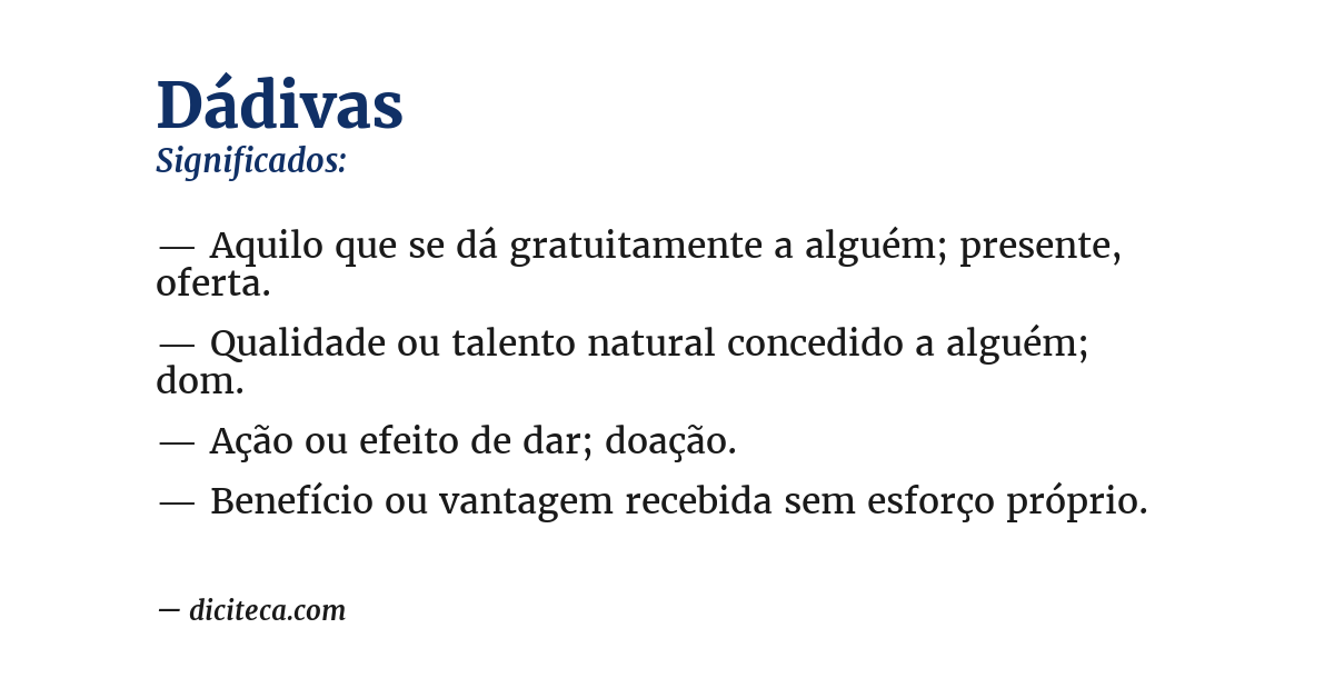 Significado de dádivas