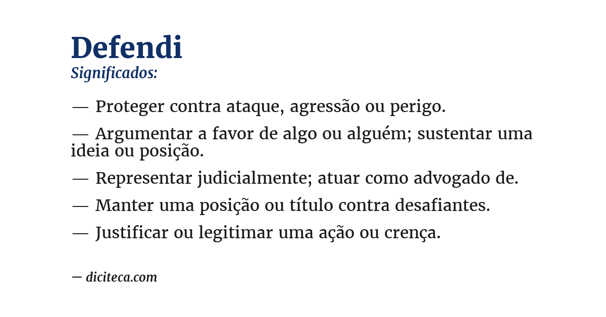 Significado de defendi