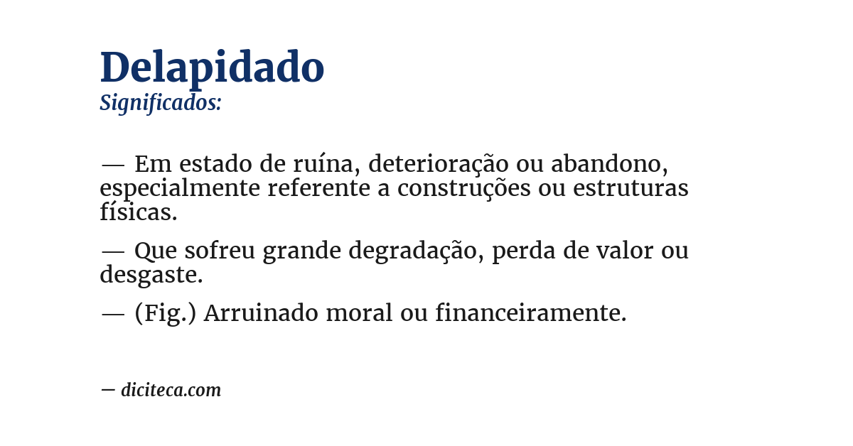 Significado de delapidado