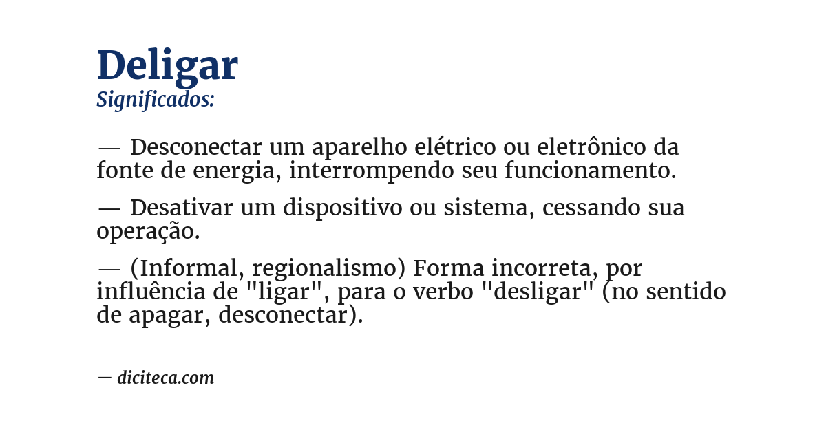 Significado de deligar