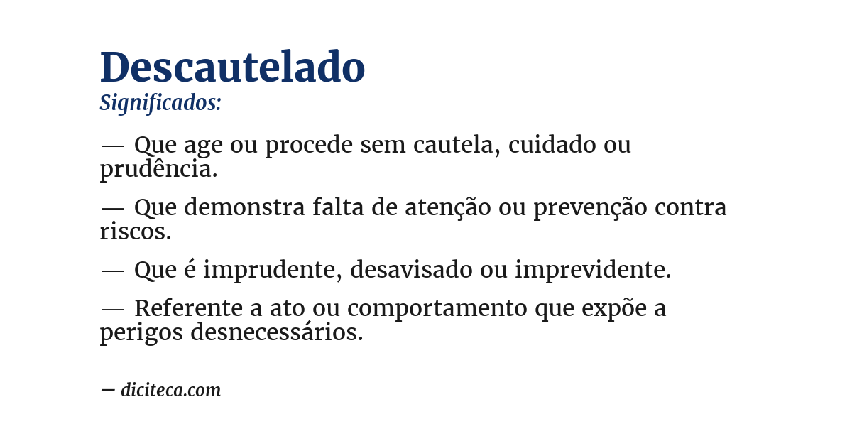Significado de descautelado