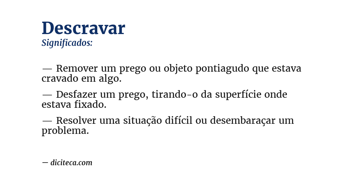 Significado de descravar