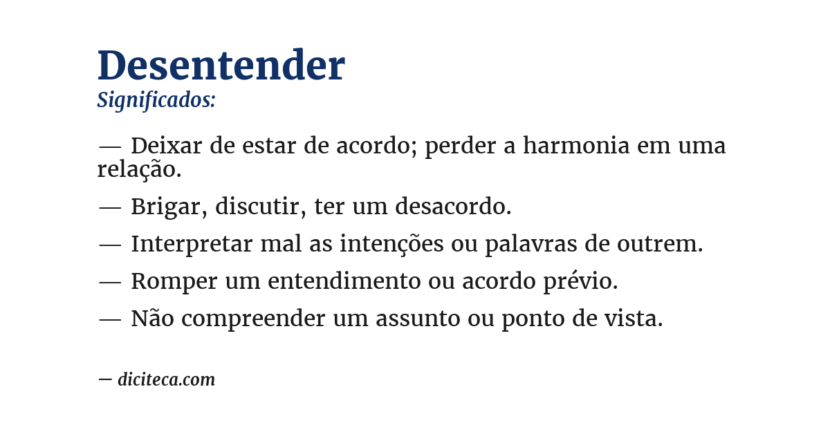 Significado de desentender