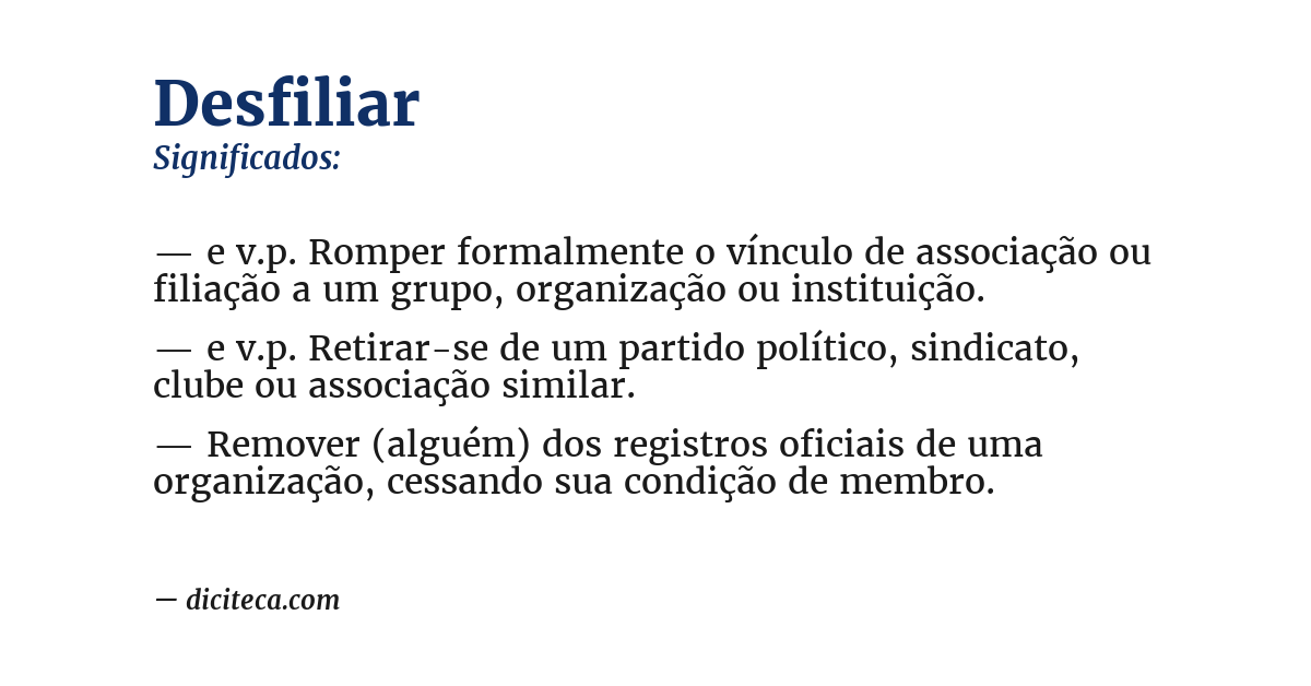 Significado de desfiliar