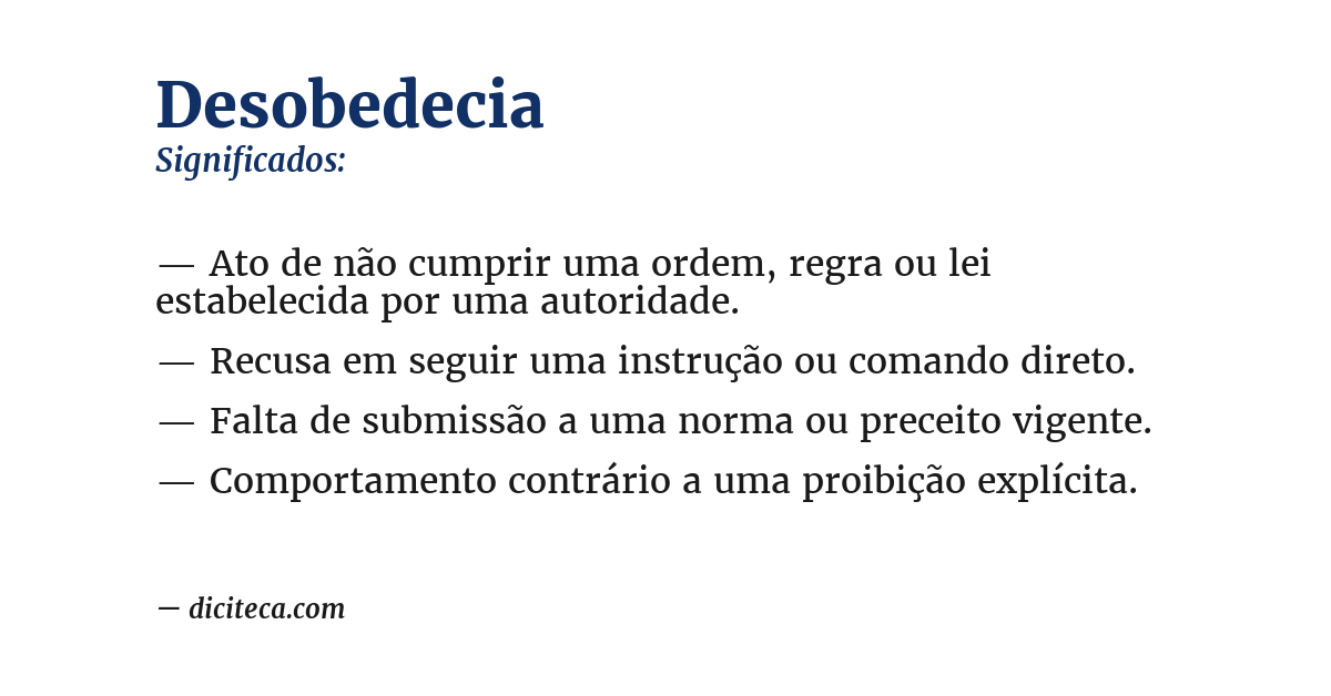 Significado de desobedecia