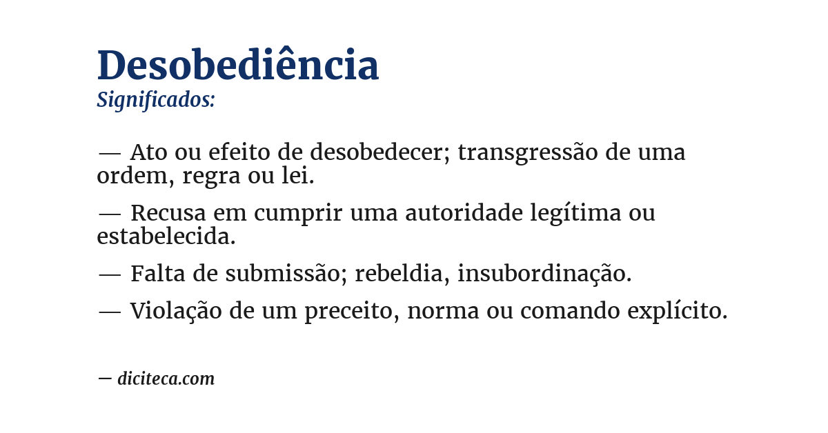 Significado de desobediência