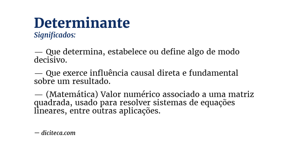 Significado de determinante