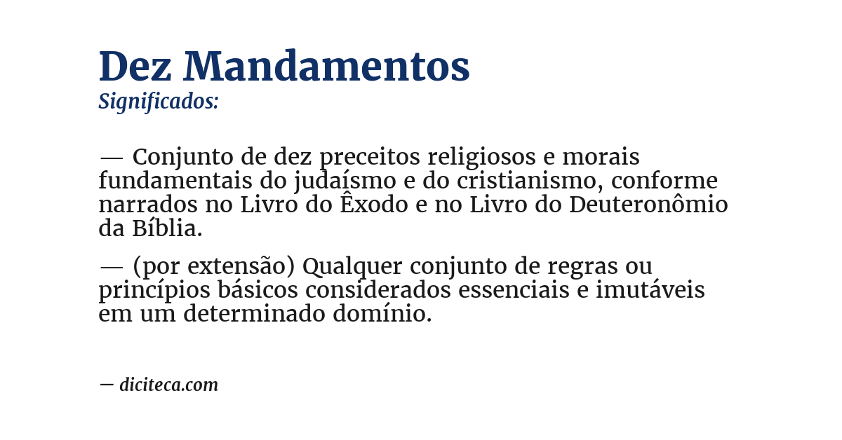Significado de dez mandamentos