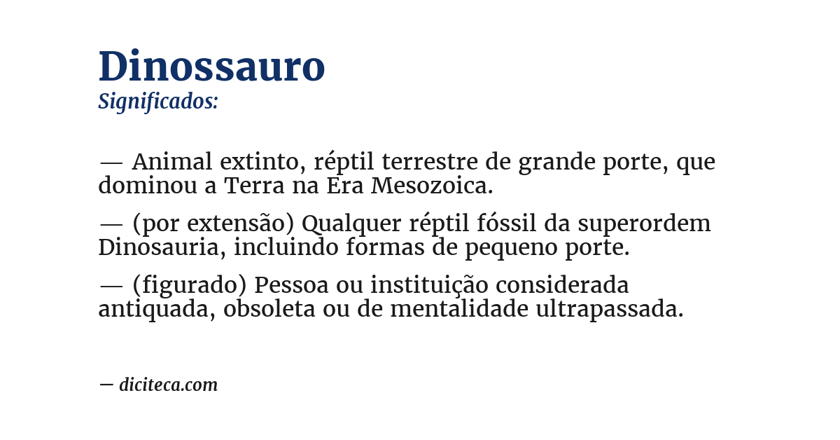 Significado de dinossauro
