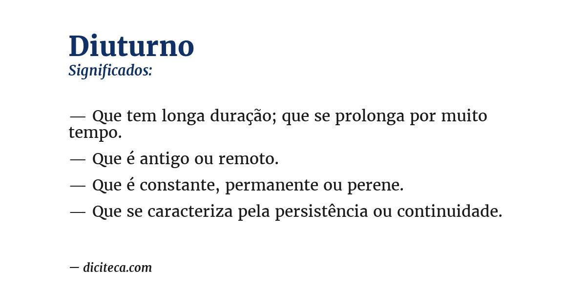 Significado de diuturno