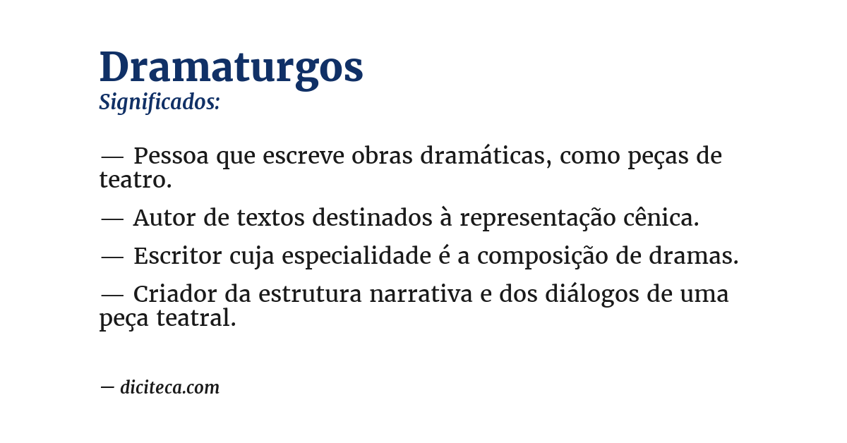 Significado de dramaturgos