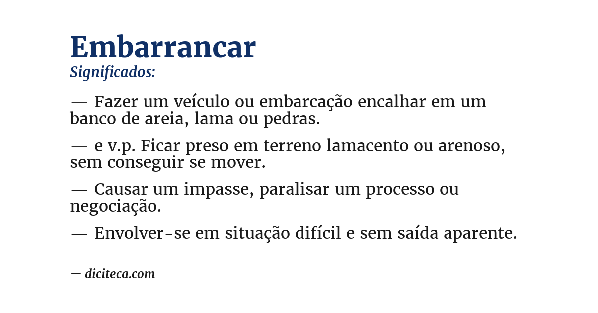 Significado de embarrancar