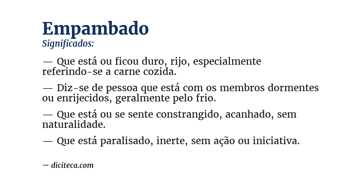Significado de empambado