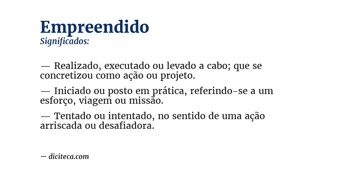 Significado de empreendido