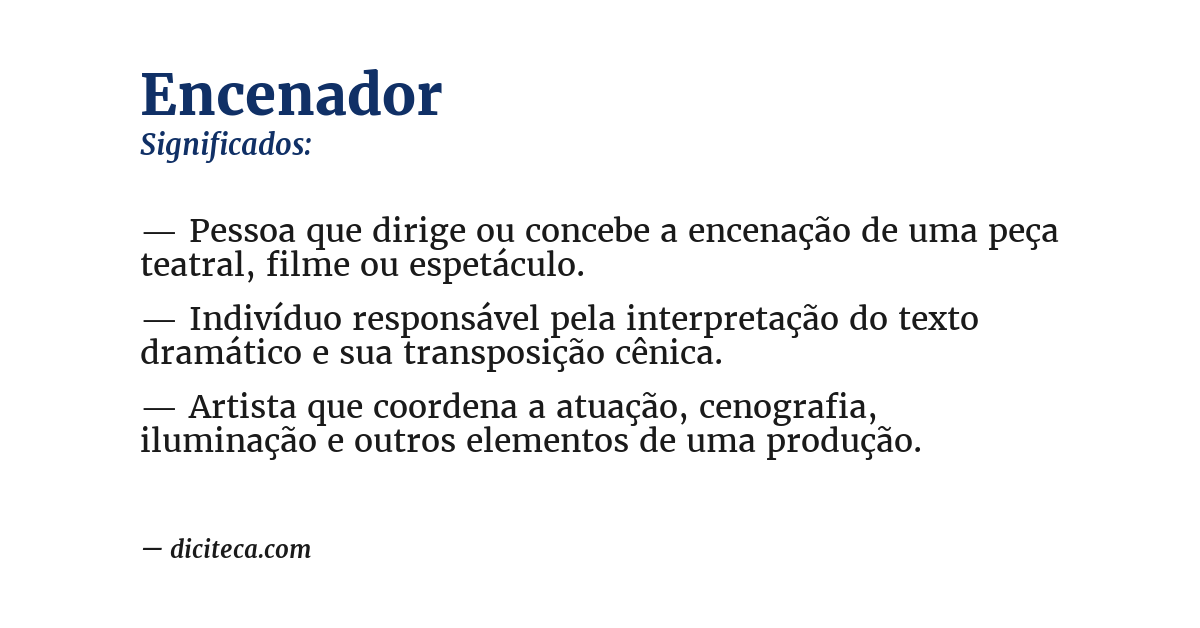 Significado de encenador
