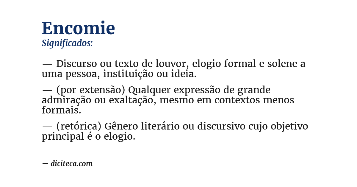 Significado de encomie