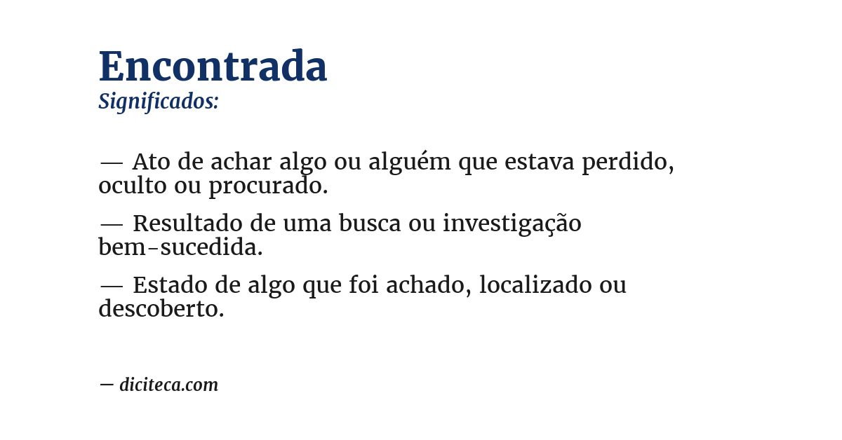Significado de encontrada