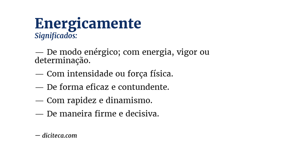 Significado de energicamente