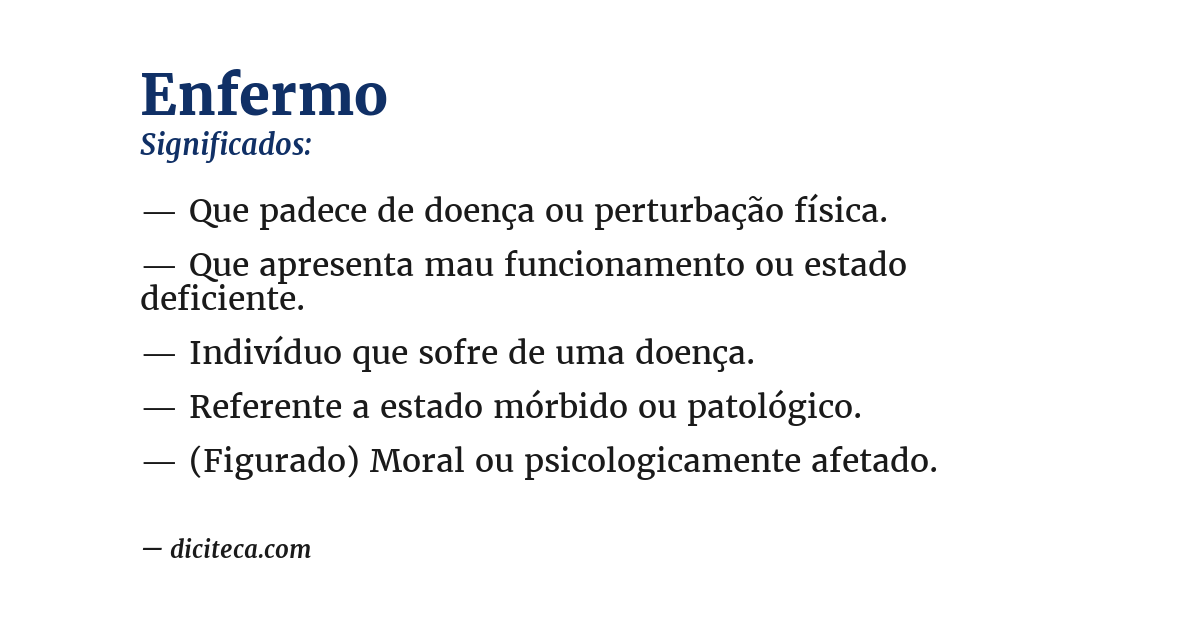 Significado de enfermo