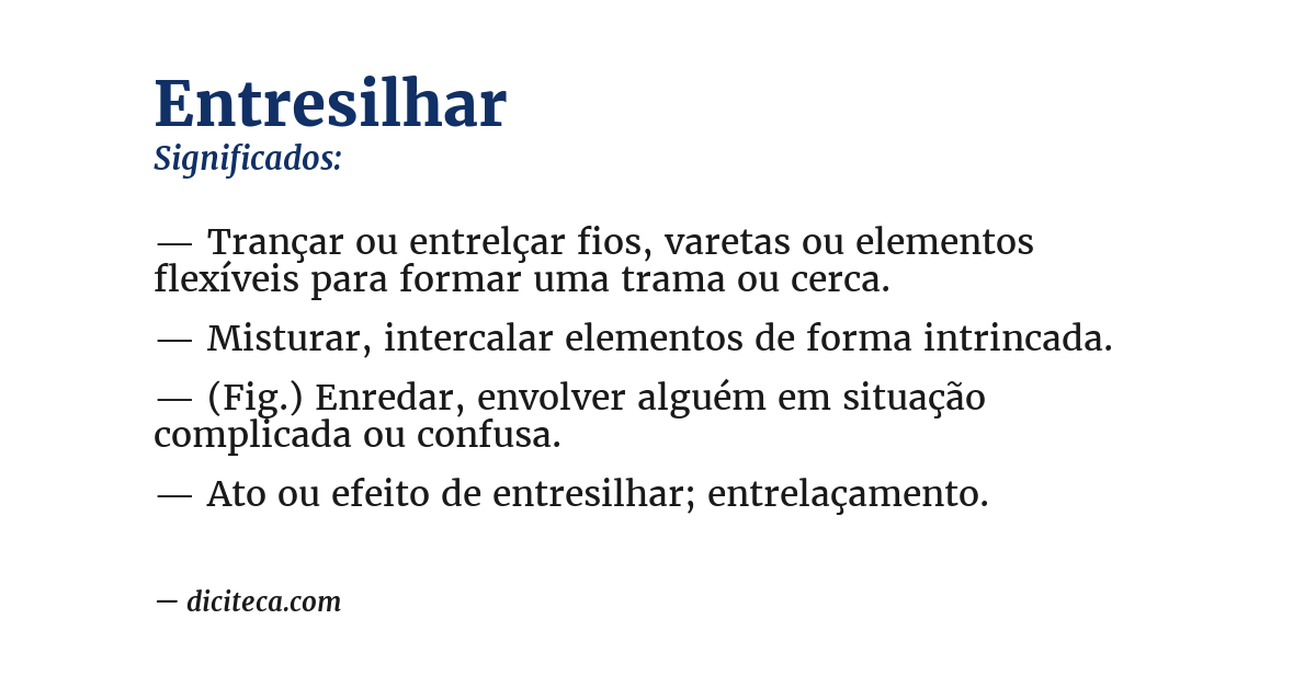 Significado de entresilhar