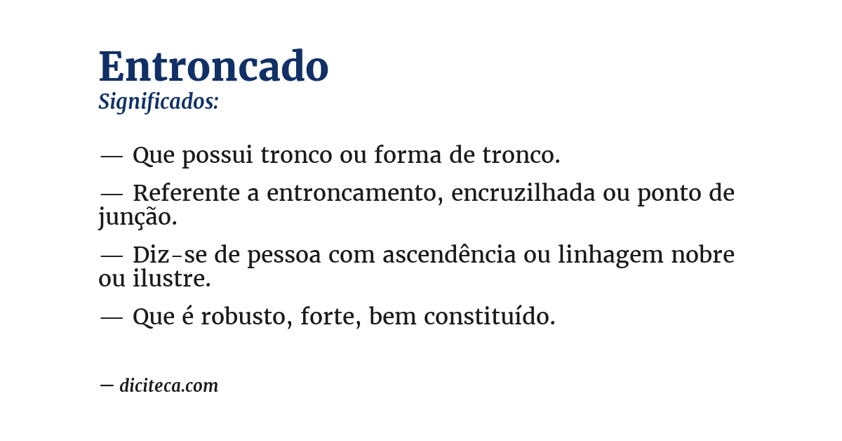 Significado de entroncado