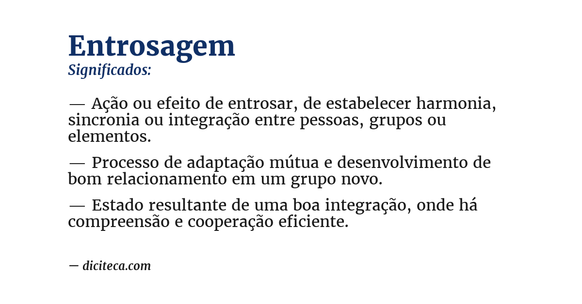 Significado de entrosagem