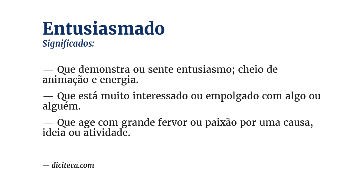 Significado de entusiasmado
