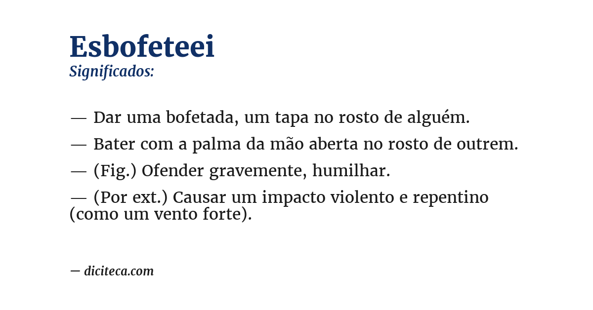 Significado de esbofeteei