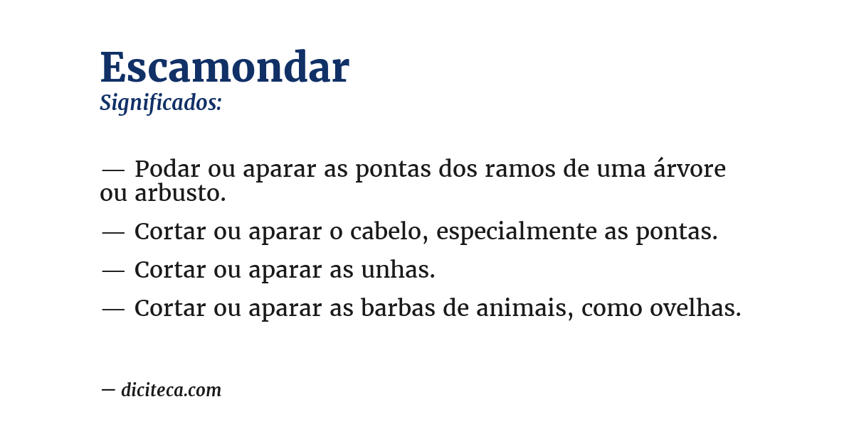 Significado de escamondar