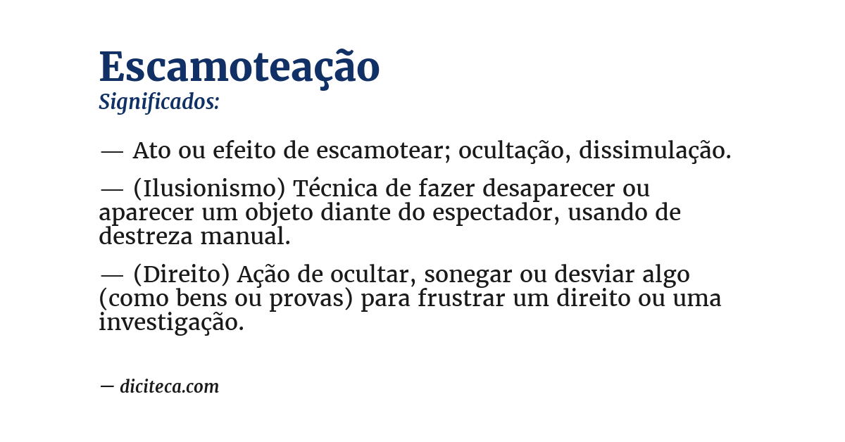 Significado de escamoteação