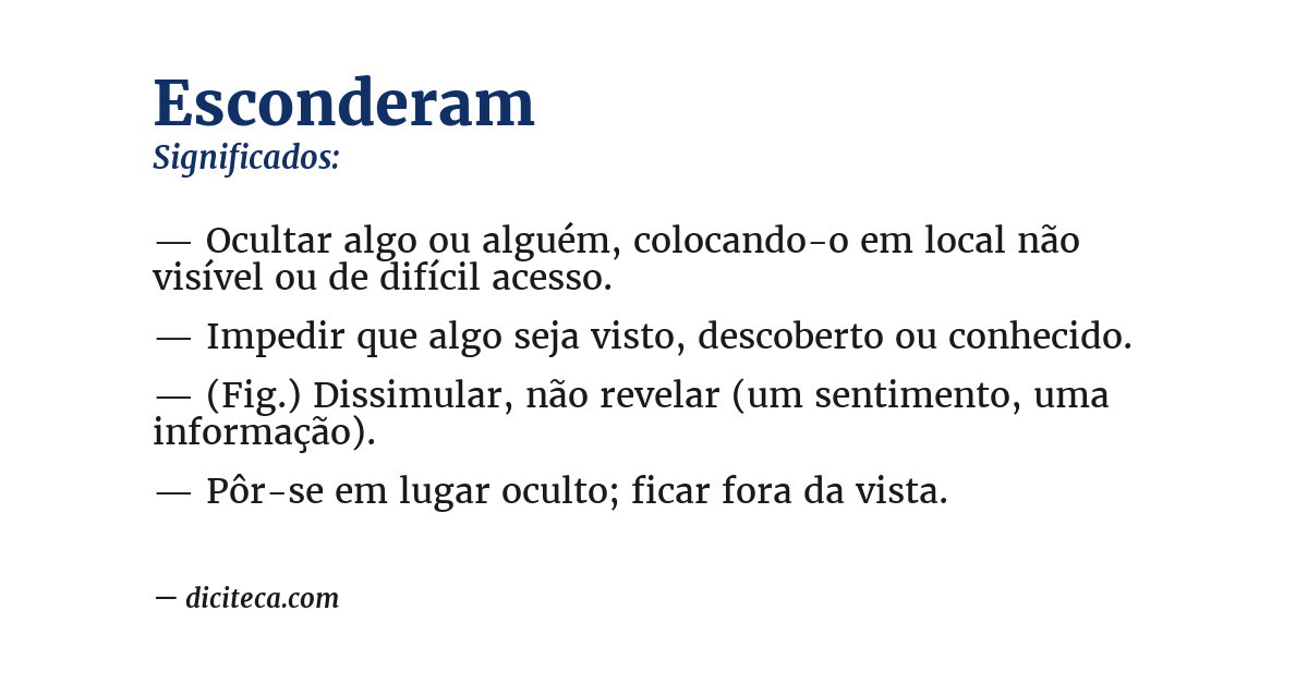 Significado de esconderam