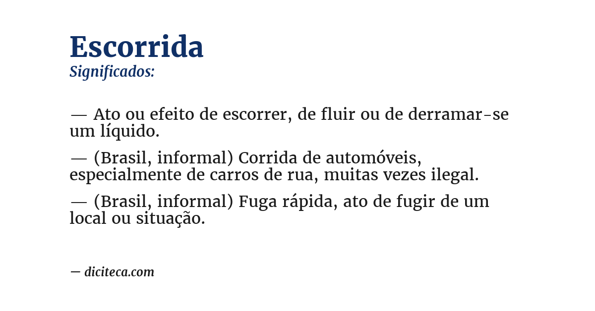 Significado de escorrida