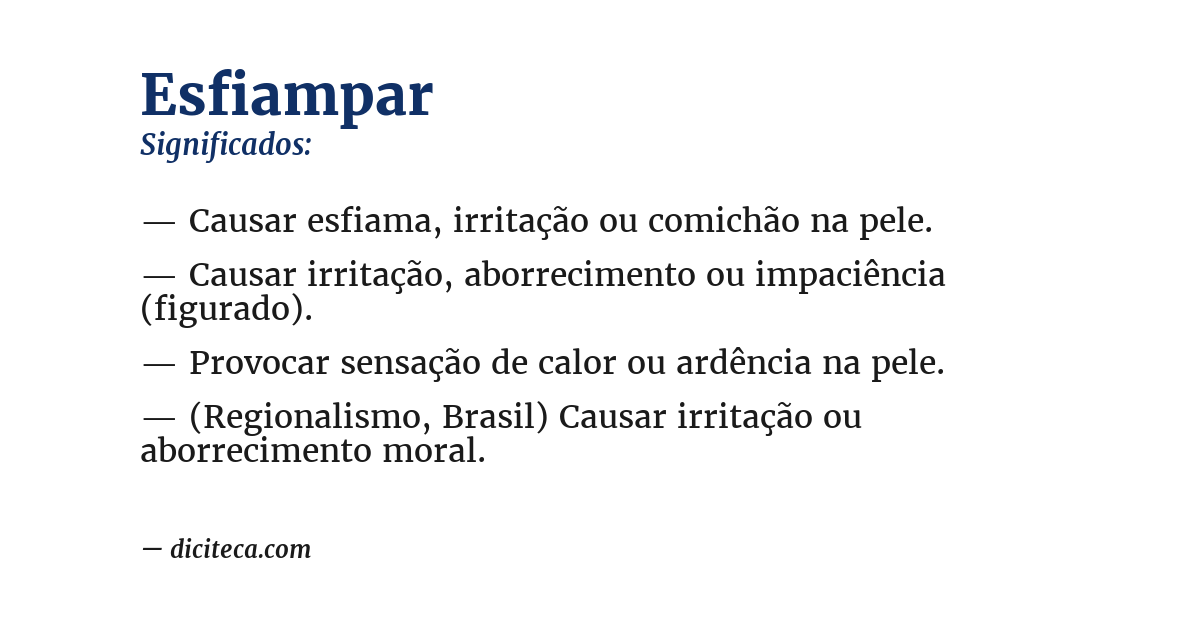 Significado de esfiampar