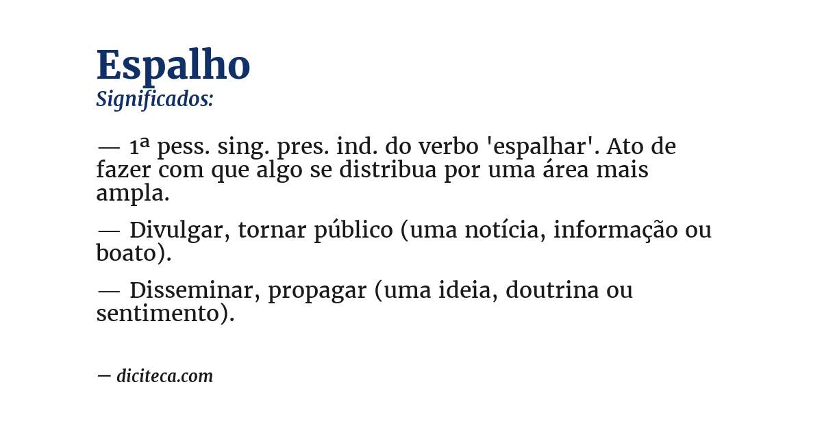 Significado de espalho