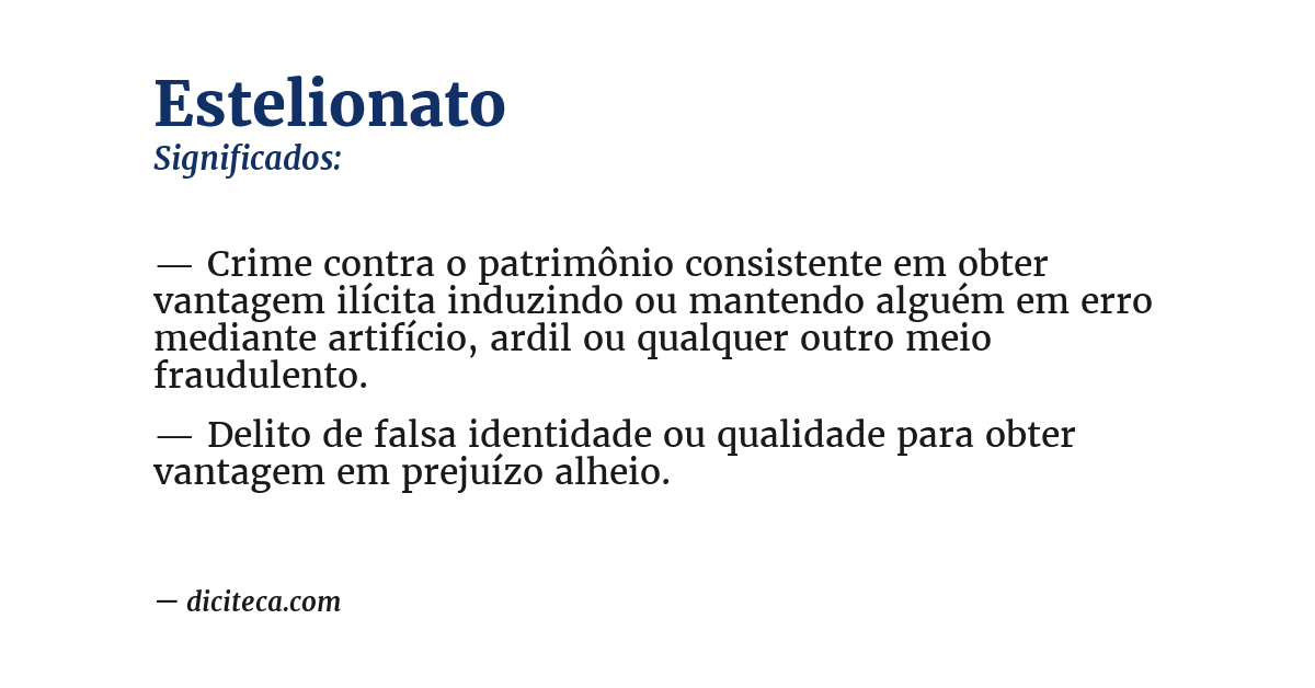 Significado de estelionato