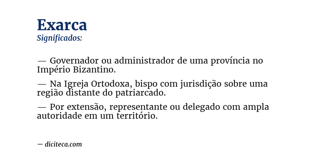 Significado de exarca